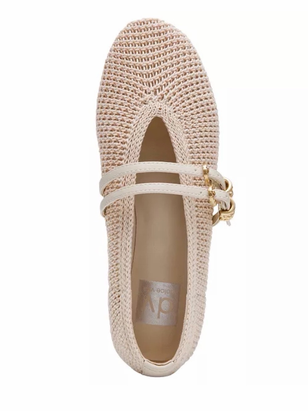 Dolce Vita Women's Lespina Knitted Mary Jane Flats in Ivory - Picture 3 of 3